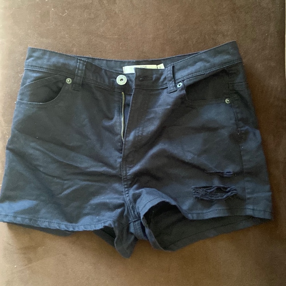 Black Booty Shorts with Rip Detailing